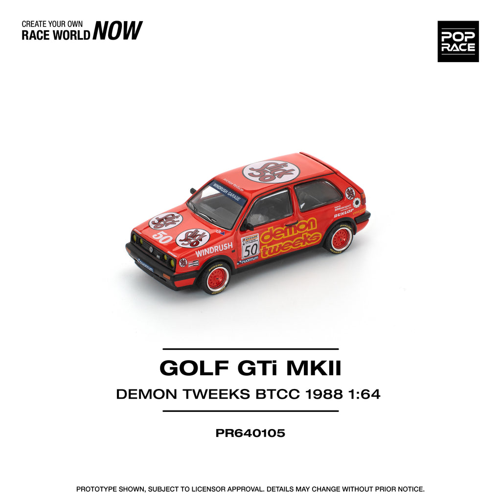 POP RACE 1/64 GOLF GTI Mk II TEAM DEMON TWEEKS BTCC 1988