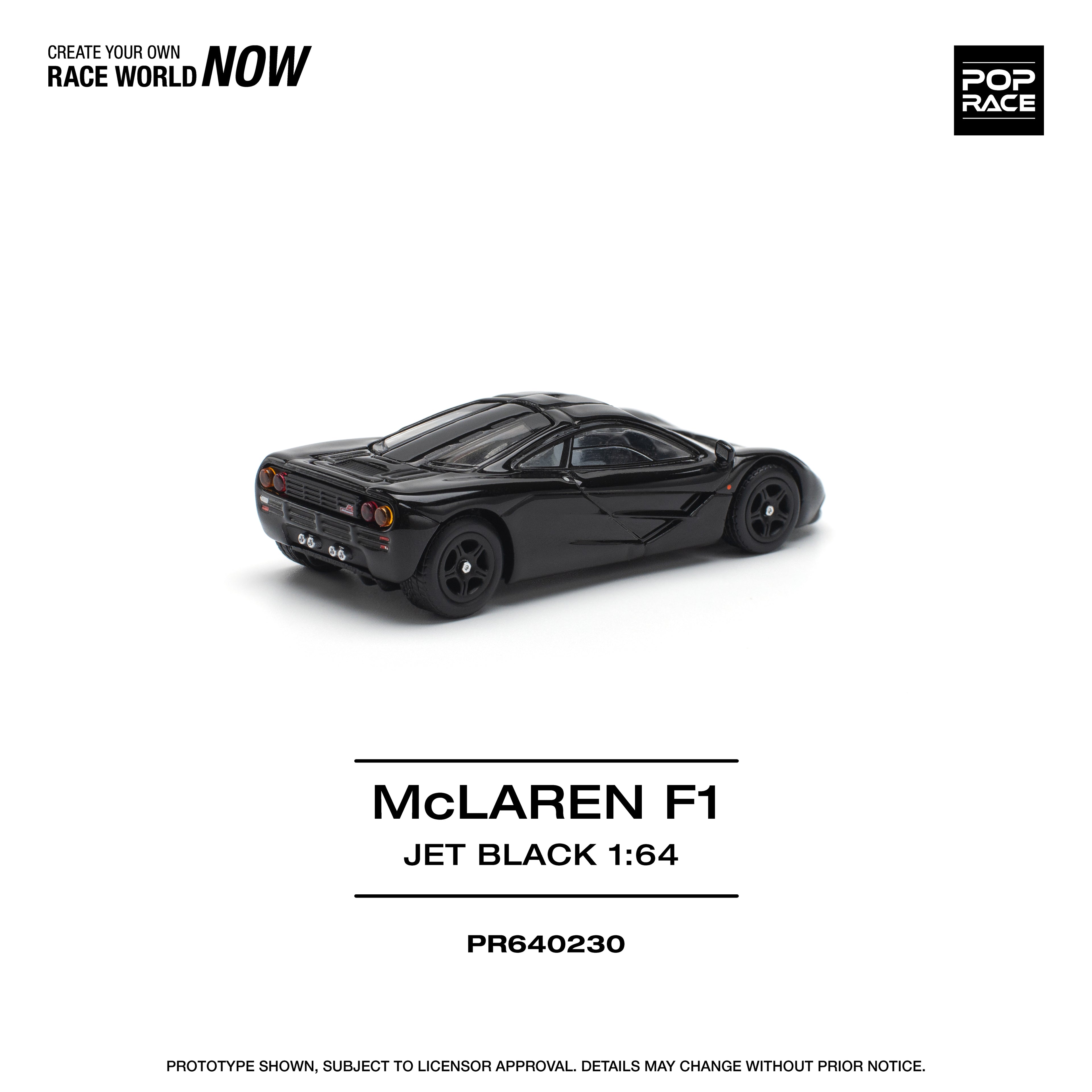 POP RACE 1/64 McLAREN F1 JET BLACK