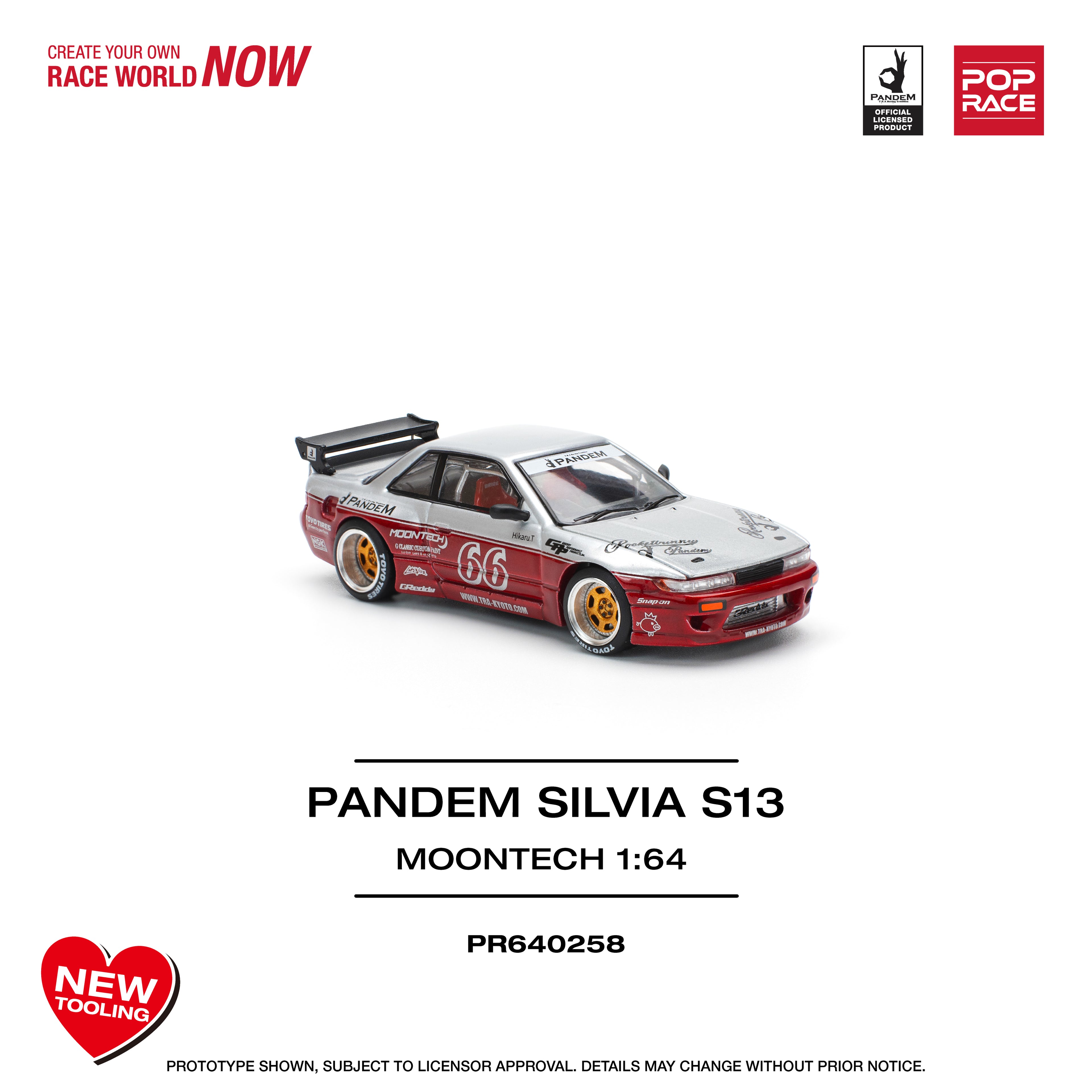 POP RACE 1/64 PANDEM SILVIA S13 MOONTECH RED