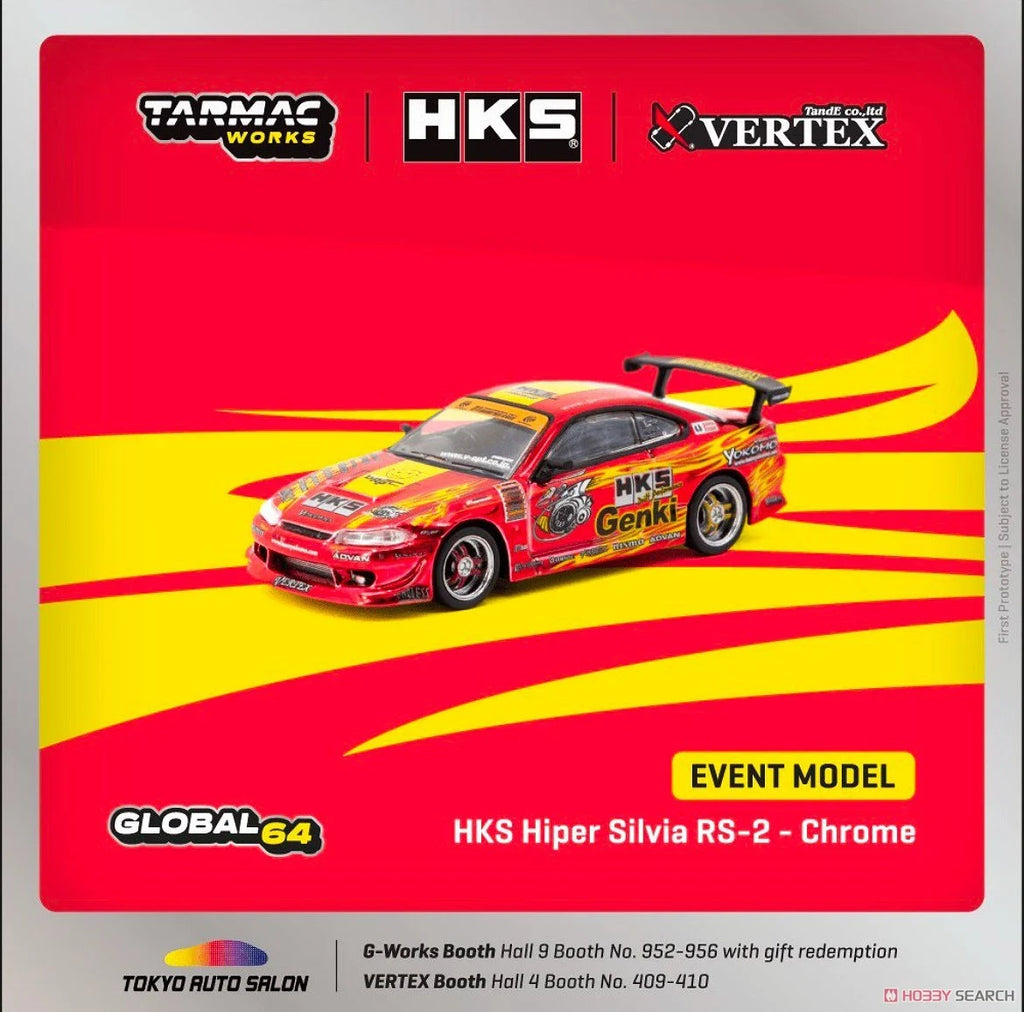 Tarmac Works HKS Hiper Silvia RS-2 Red Chrome Special Edition