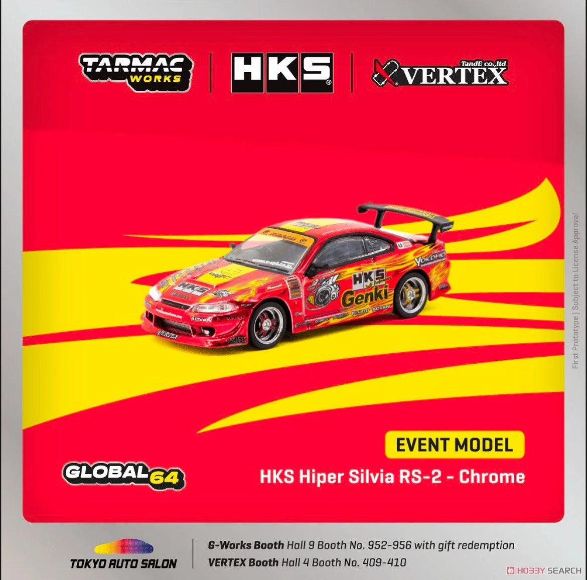 Tarmac Works HKS Hiper Silvia RS-2 Red Chrome Special Edition