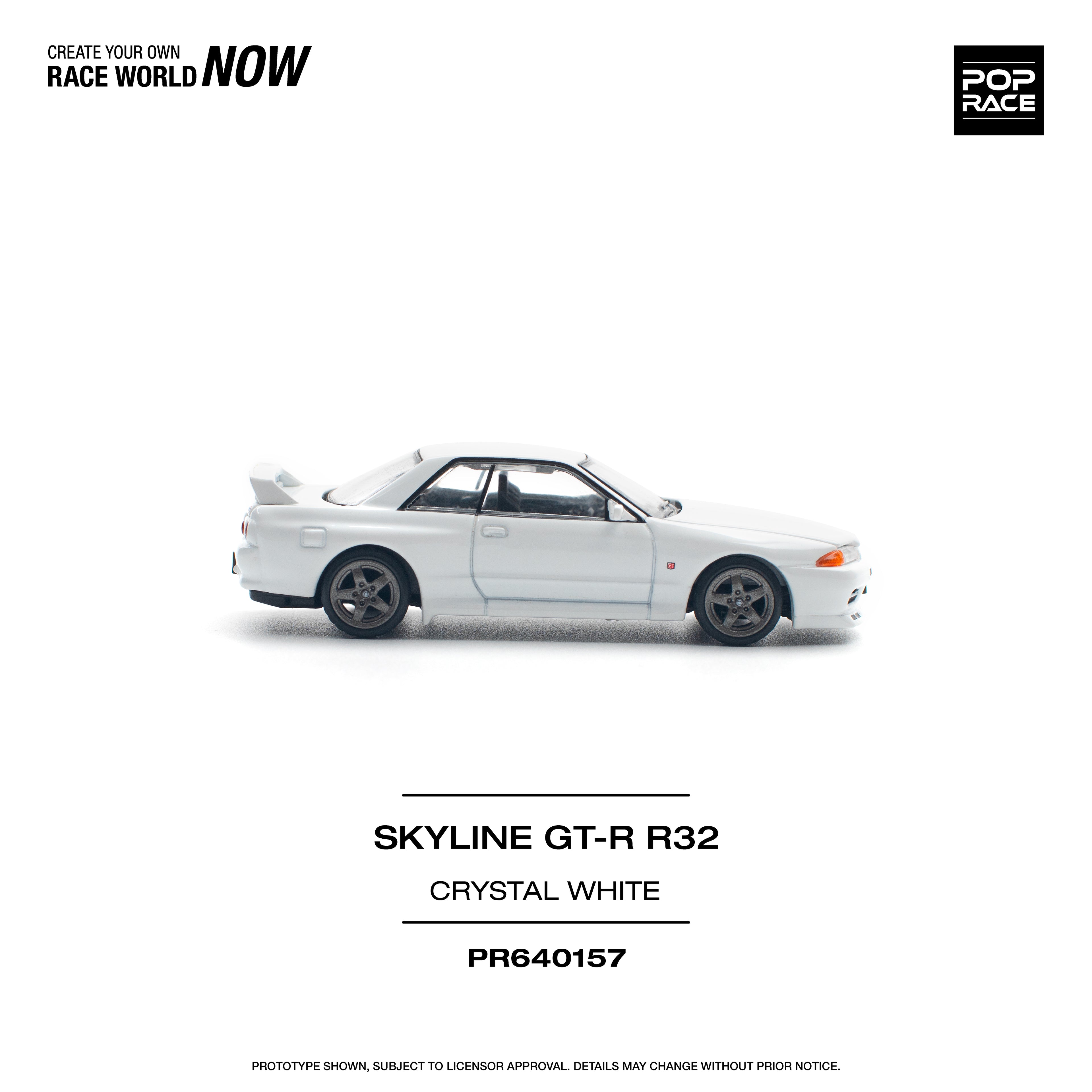 POP RACE SKYLINE GT-R R32 CRISTAL WHITE