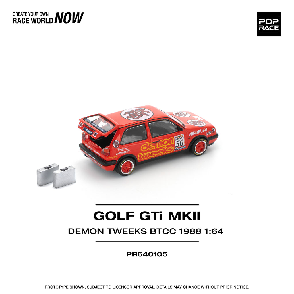 POP RACE 1/64 GOLF GTI Mk II TEAM DEMON TWEEKS BTCC 1988