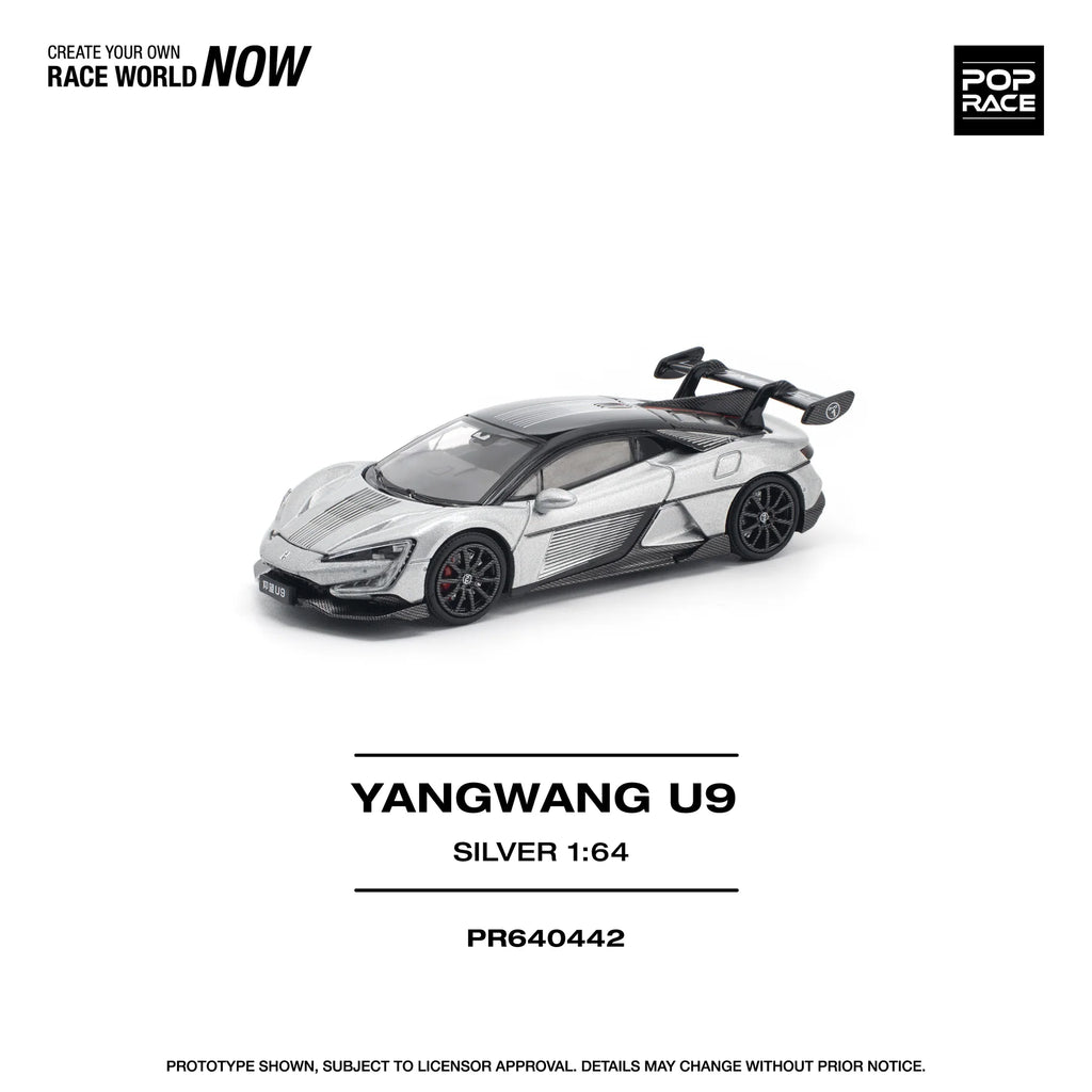 POP RACE 1:64 Yangwang U9 - Plata  PR640442