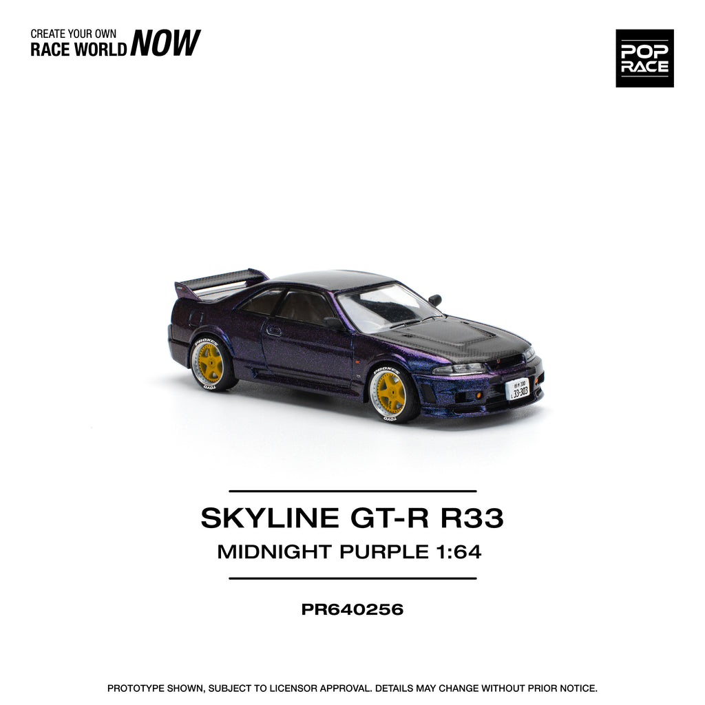 POP RACE 1/64 SKYLINE GT-R R33 NISMO MIDNIGHT PURPLE