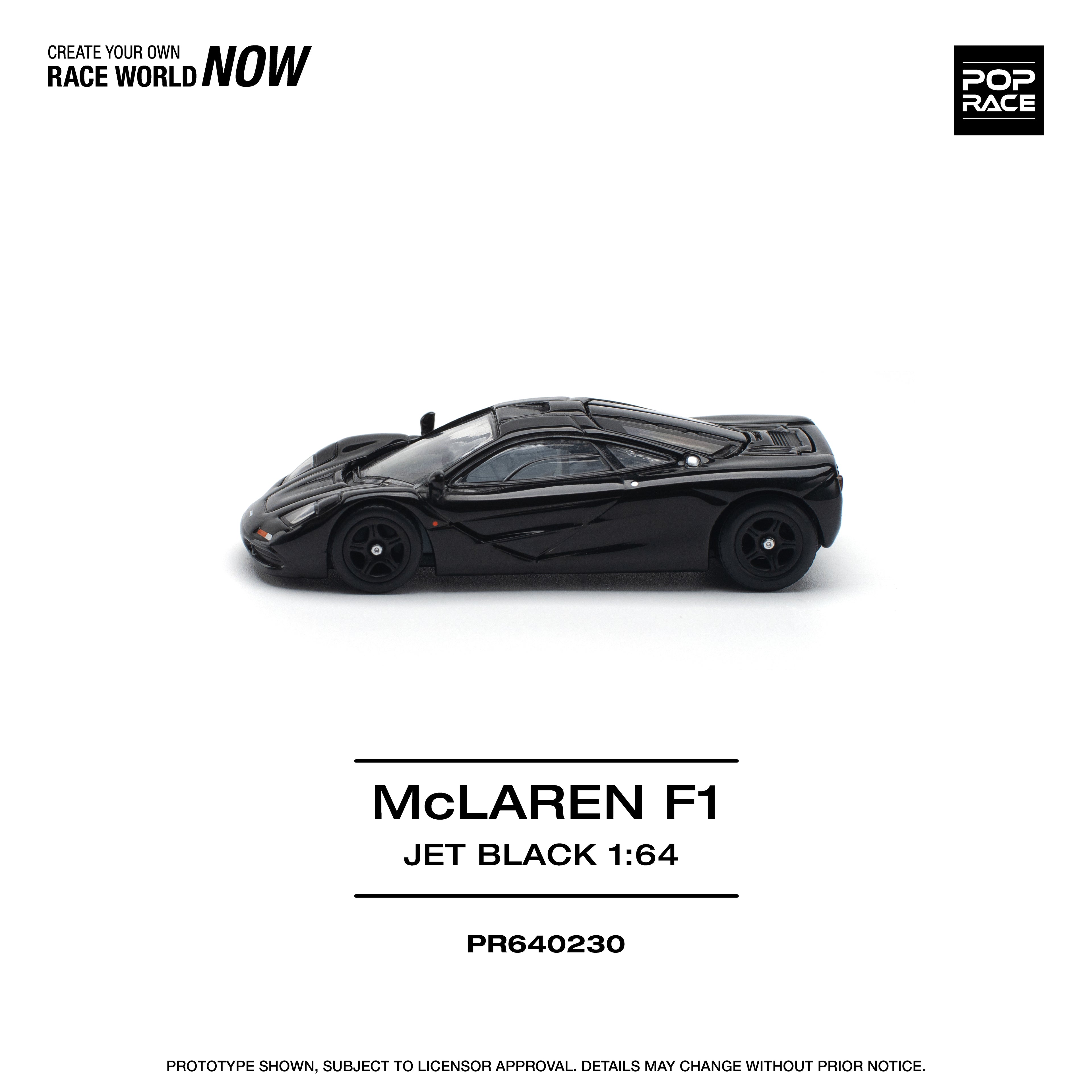POP RACE 1/64 McLAREN F1 JET BLACK