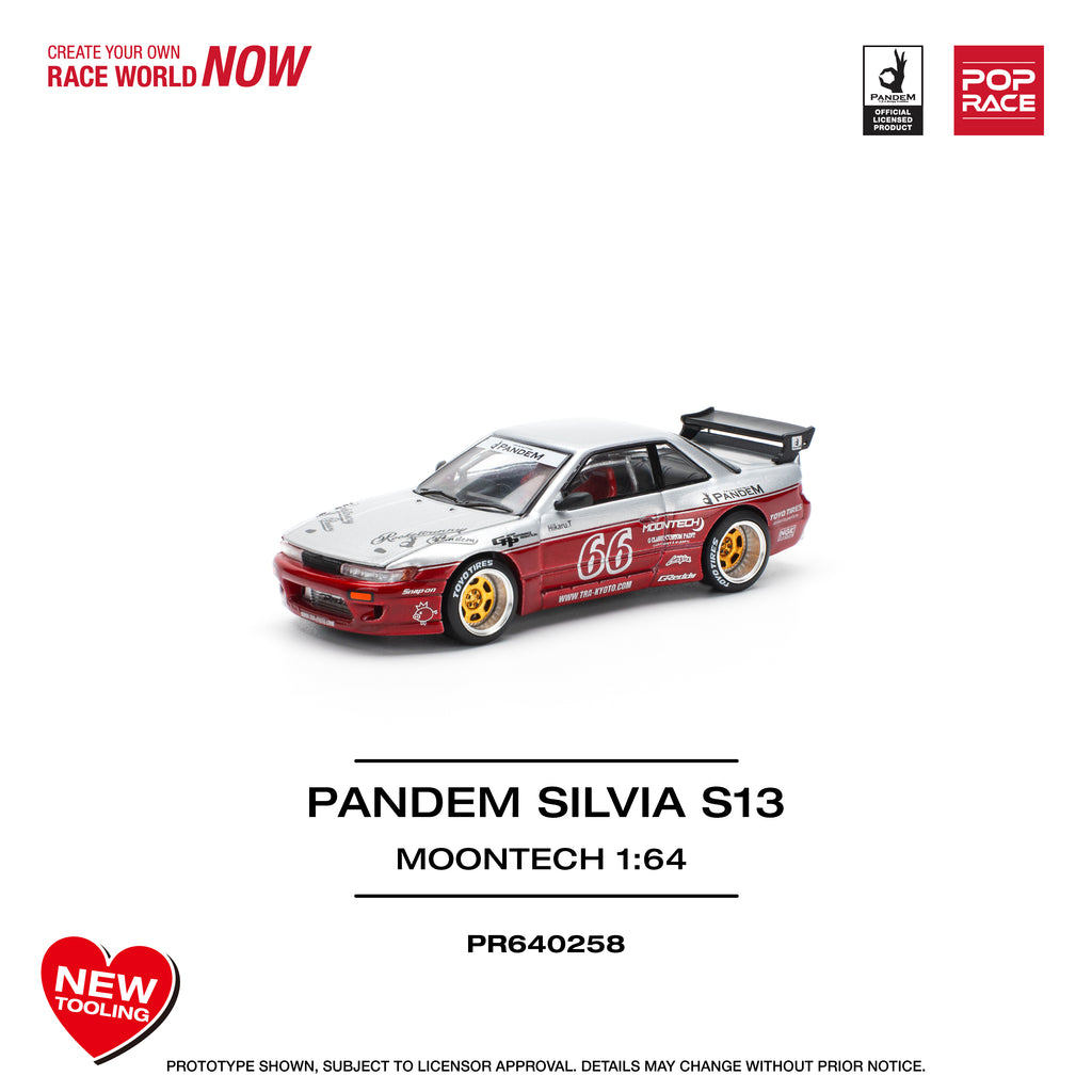 POP RACE 1/64 PANDEM SILVIA S13 MOONTECH RED
