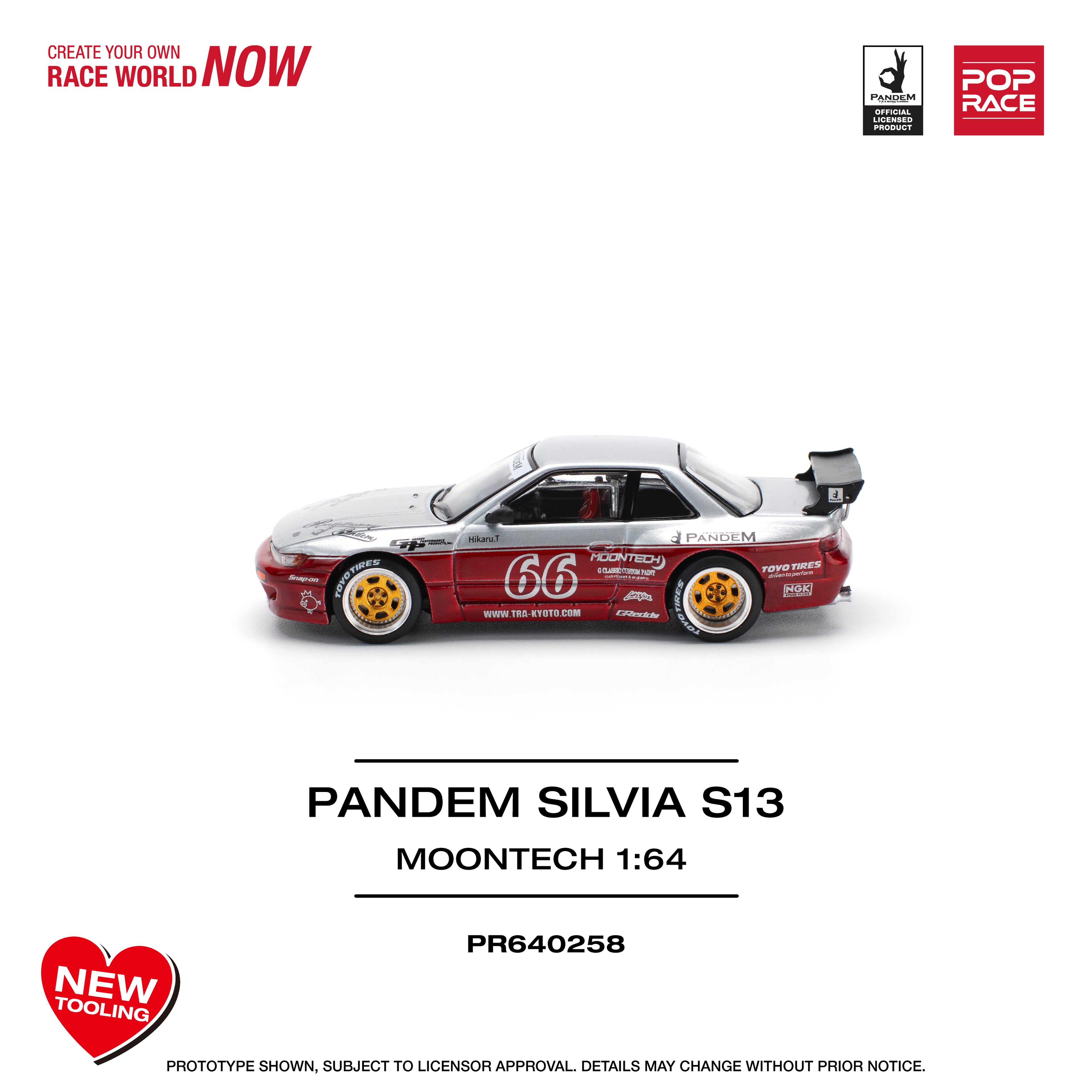 POP RACE 1/64 PANDEM SILVIA S13 MOONTECH RED