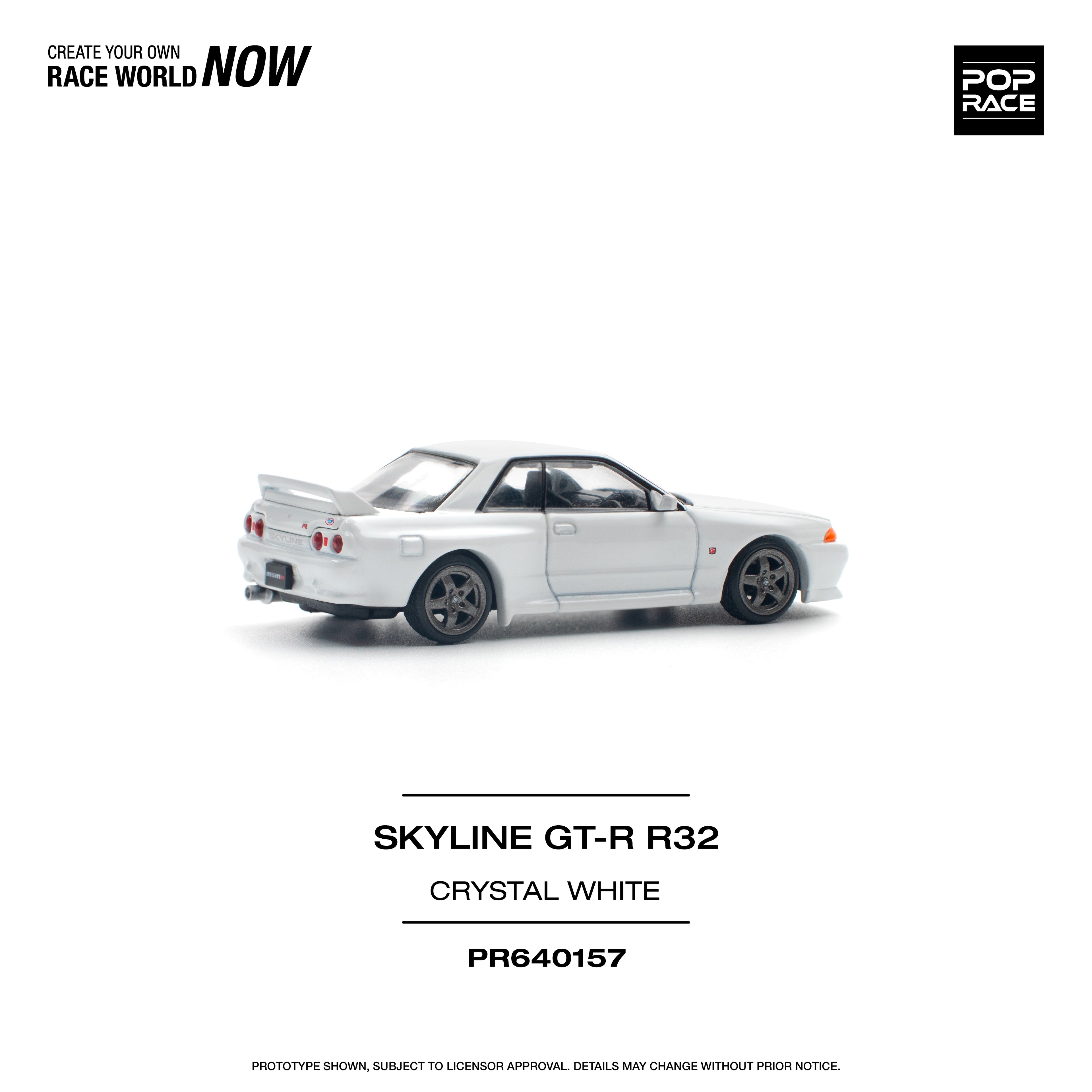 POP RACE SKYLINE GT-R R32 CRISTAL WHITE