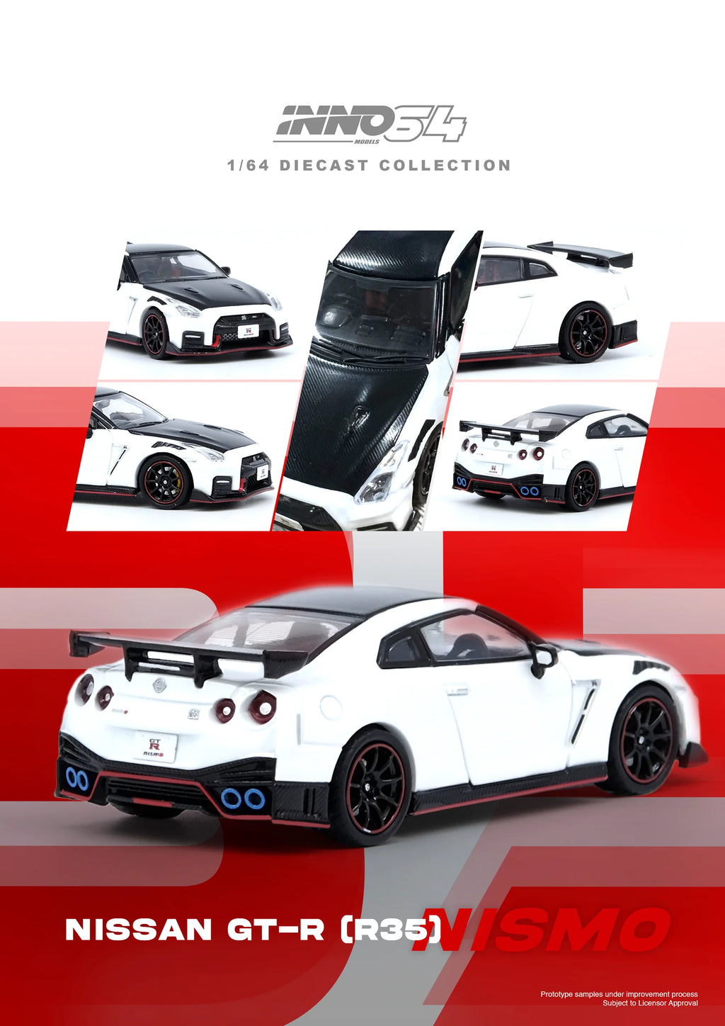 INNO 64 1:64 NISSAN GT-R (R35) NISMO White