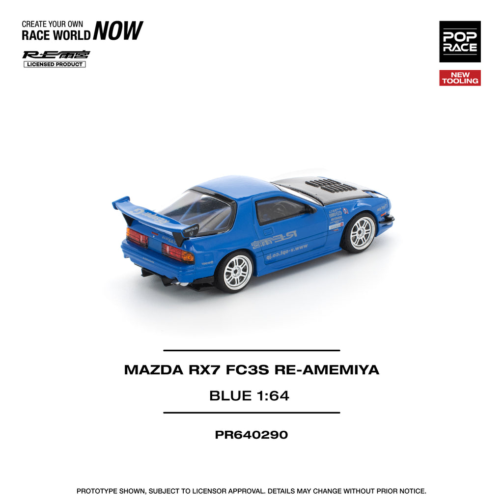 POP RACE 1/64 MAZDA RX7 FC3S RE-AMEMIYA RE-AMEMIYA BLUE