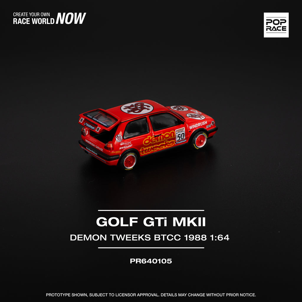 POP RACE 1/64 GOLF GTI Mk II TEAM DEMON TWEEKS BTCC 1988
