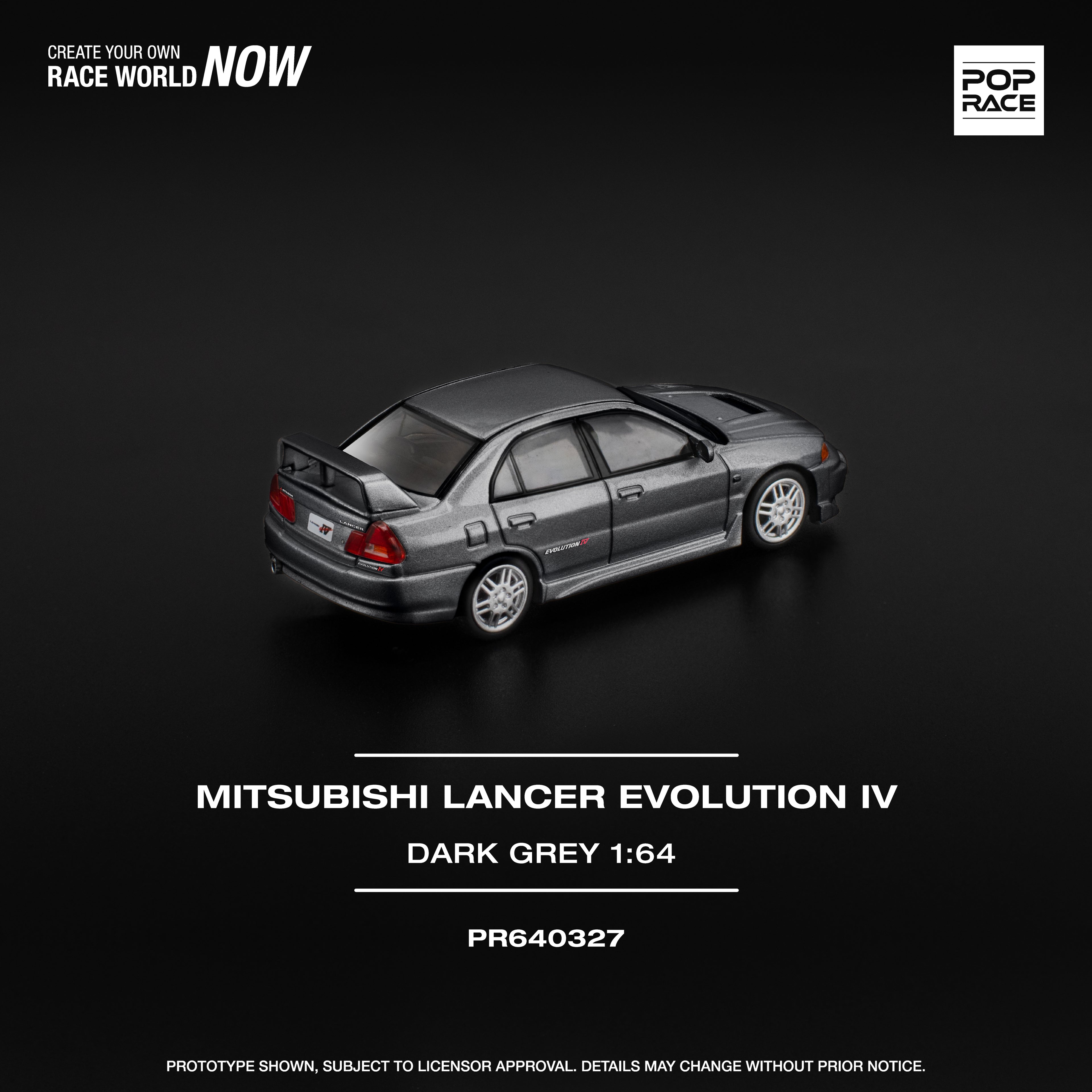 POP RACE MITSUBISHI LANCER EVOLUTION IV GRIS OSCURO PR640327