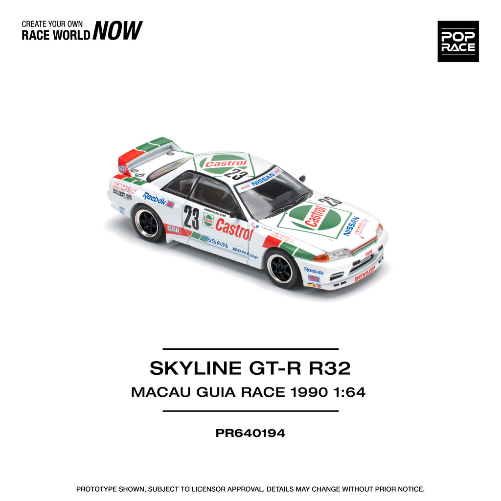 POP RACE 1/64 GT-R R32 MACAU GUIA RACE 1990 WINNER