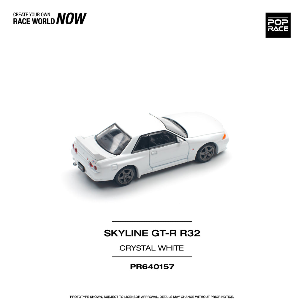 POP RACE SKYLINE GT-R R32 CRISTAL WHITE