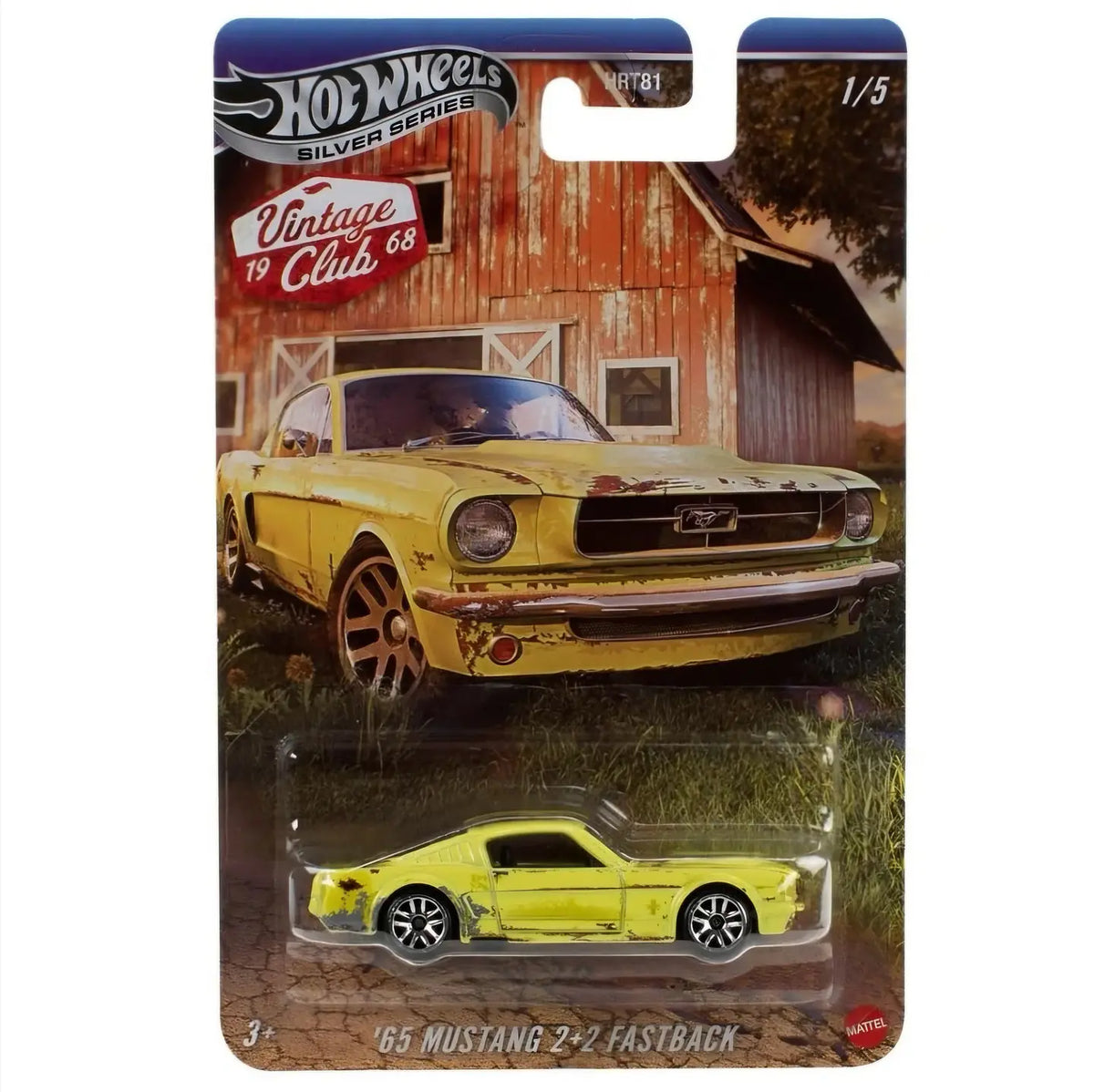 HOTWHEELS 1/64 '65 Mustang 2+2 Fastback - Silver Series Vintage Club