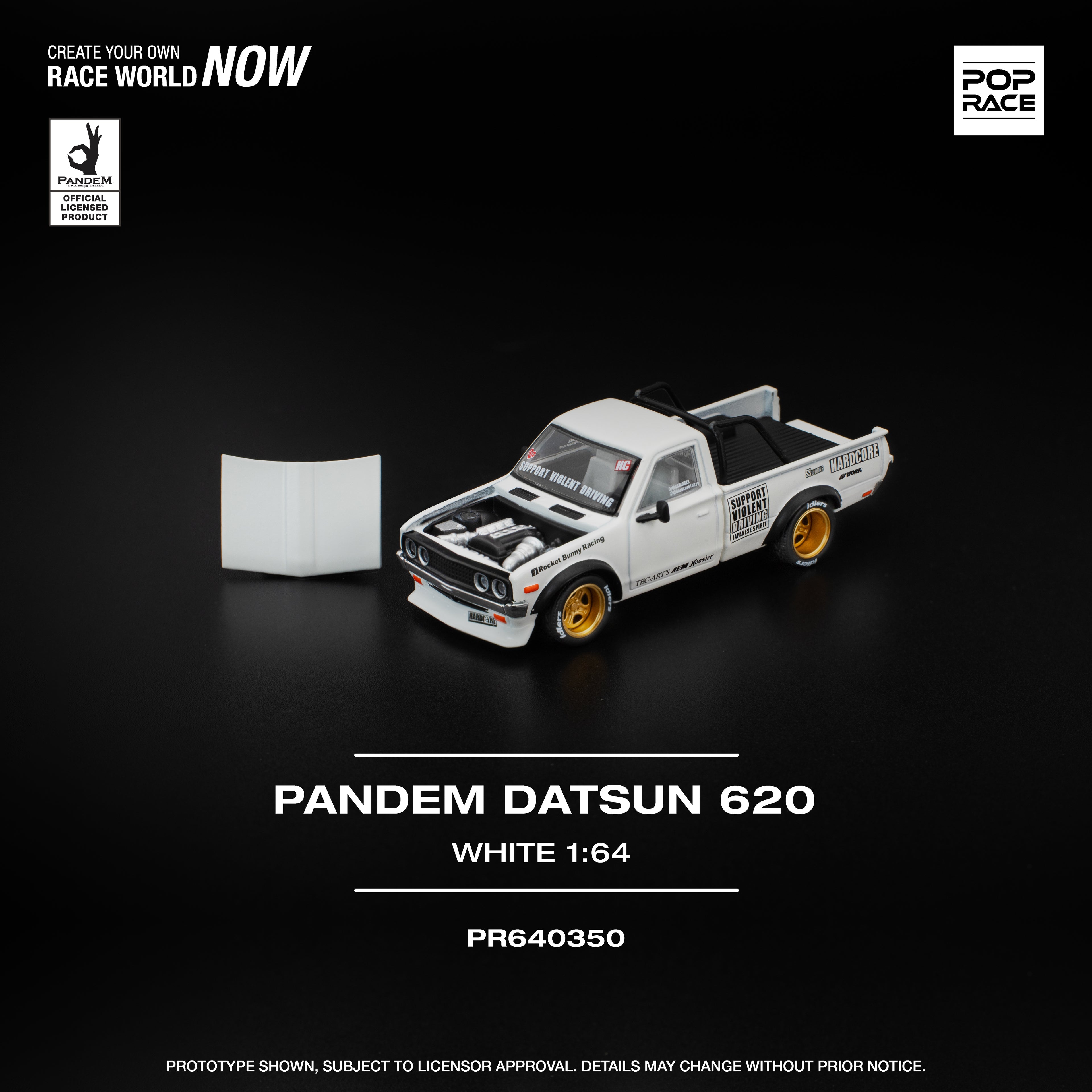 POPRACE 1:64 PANDEM DATSUN 620 BLANCO PR640350