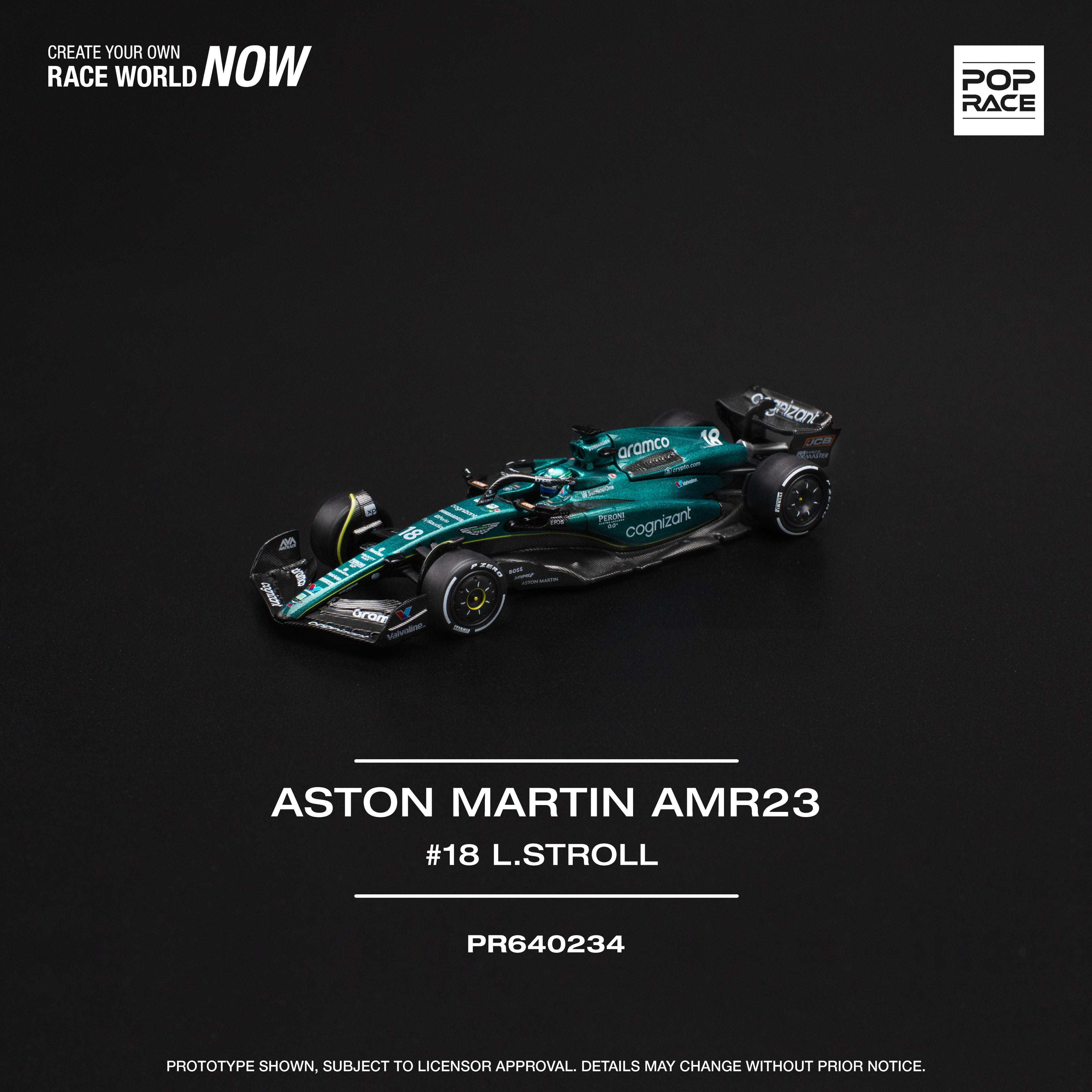 POP RACE Aston Martin AMR23 #18 Lance Stroll PR640234 1/64 Diecast