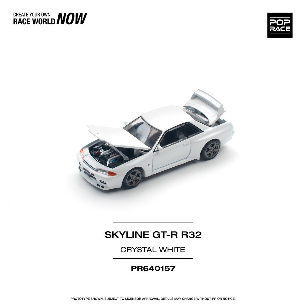 POP RACE SKYLINE GT-R R32 CRISTAL WHITE