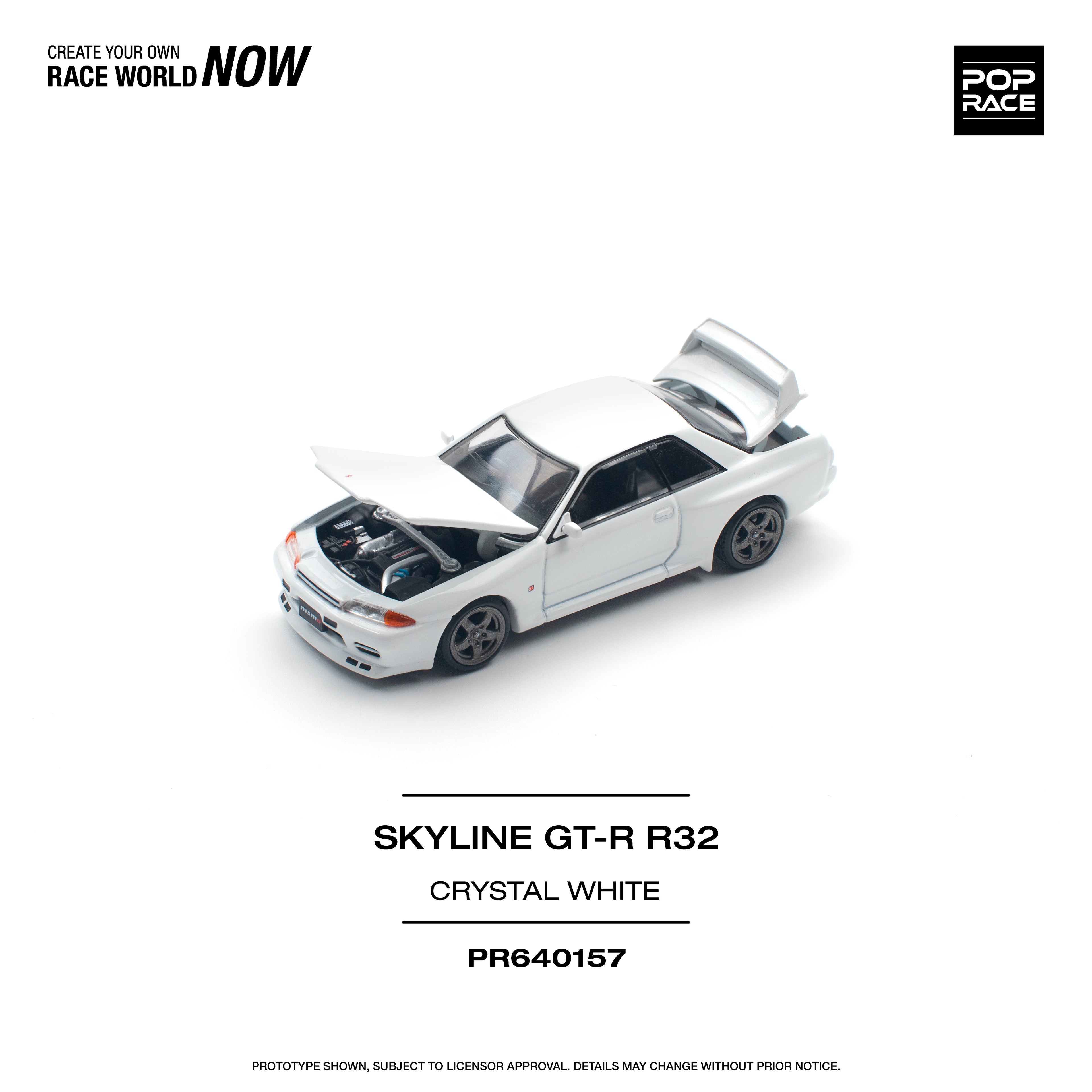 POP RACE SKYLINE GT-R R32 CRISTAL WHITE