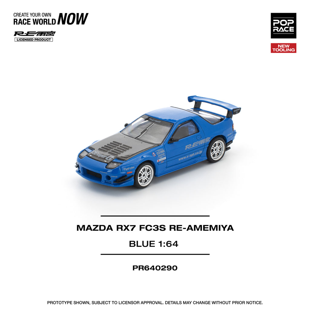 POP RACE 1/64 MAZDA RX7 FC3S RE-AMEMIYA RE-AMEMIYA BLUE