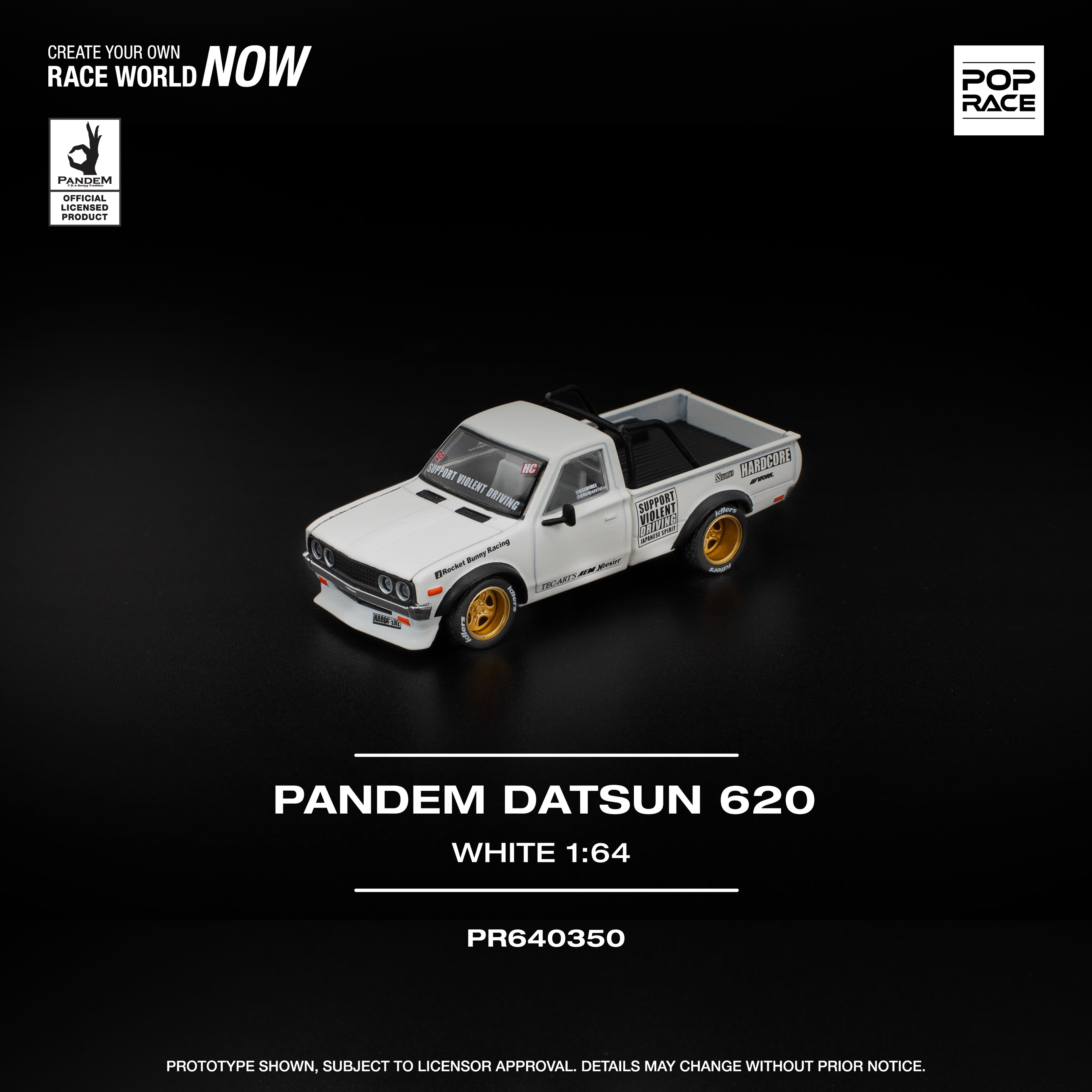 POPRACE 1:64 PANDEM DATSUN 620 BLANCO PR640350