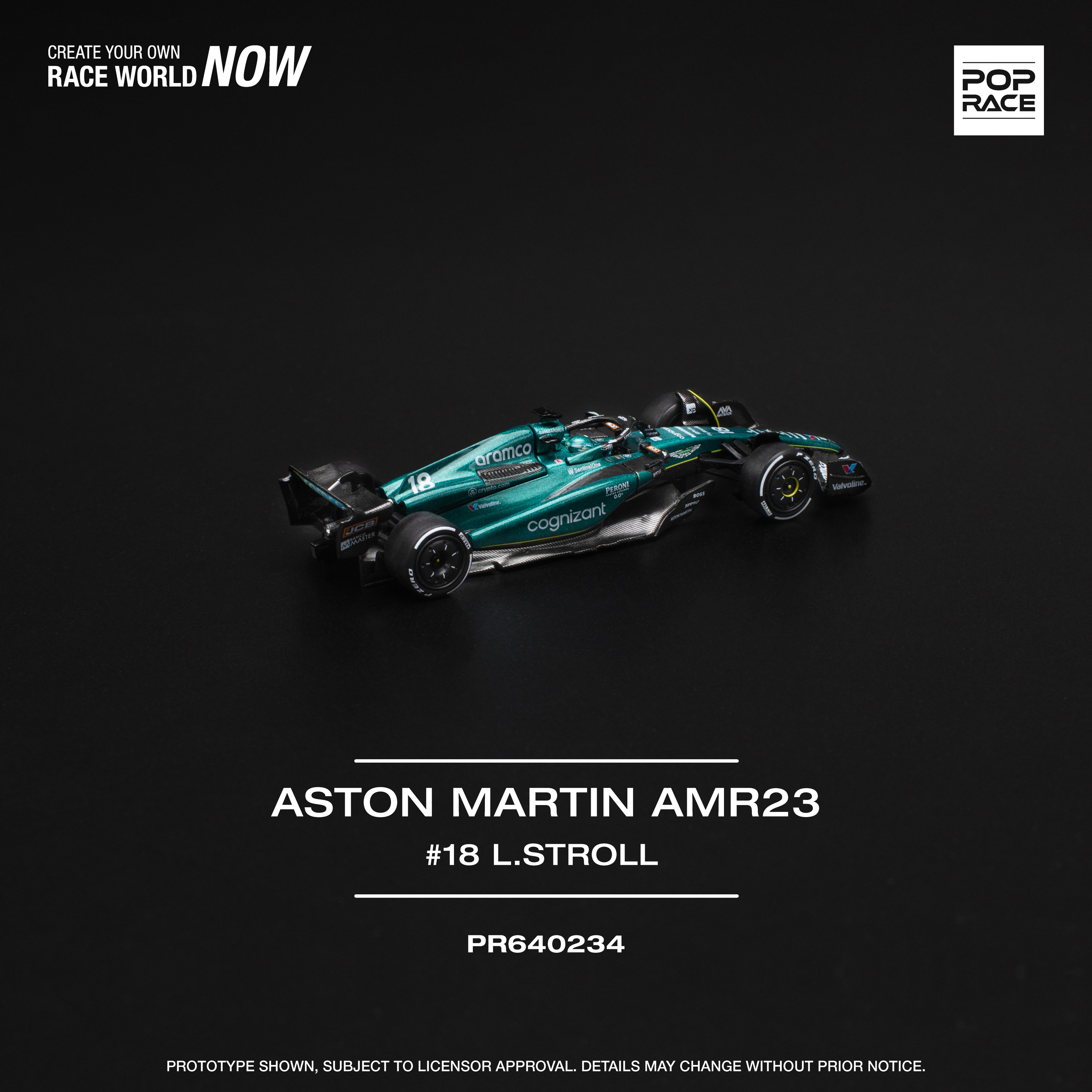 POP RACE Aston Martin AMR23 #18 Lance Stroll PR640234 1/64 Diecast