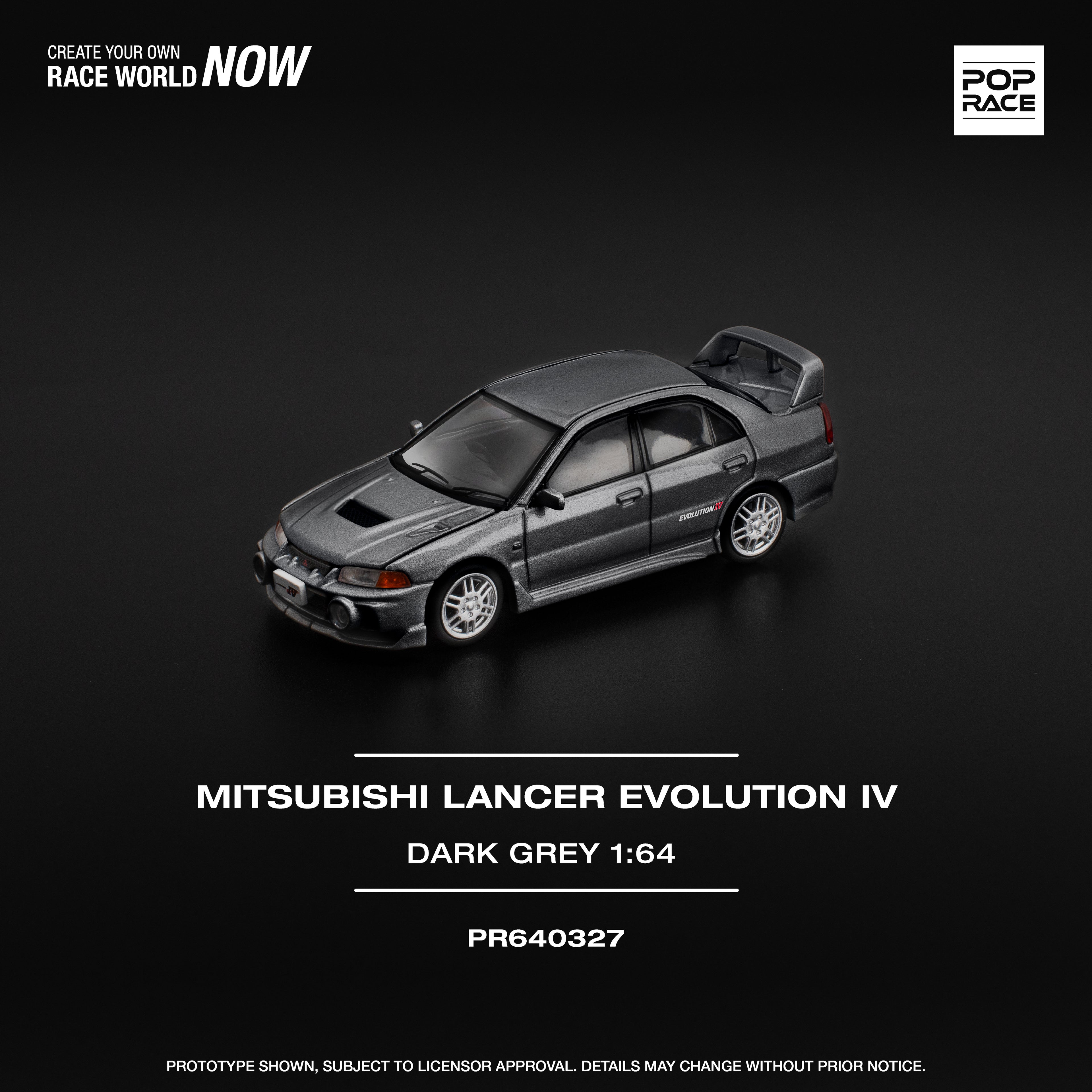 POP RACE MITSUBISHI LANCER EVOLUTION IV GRIS OSCURO PR640327