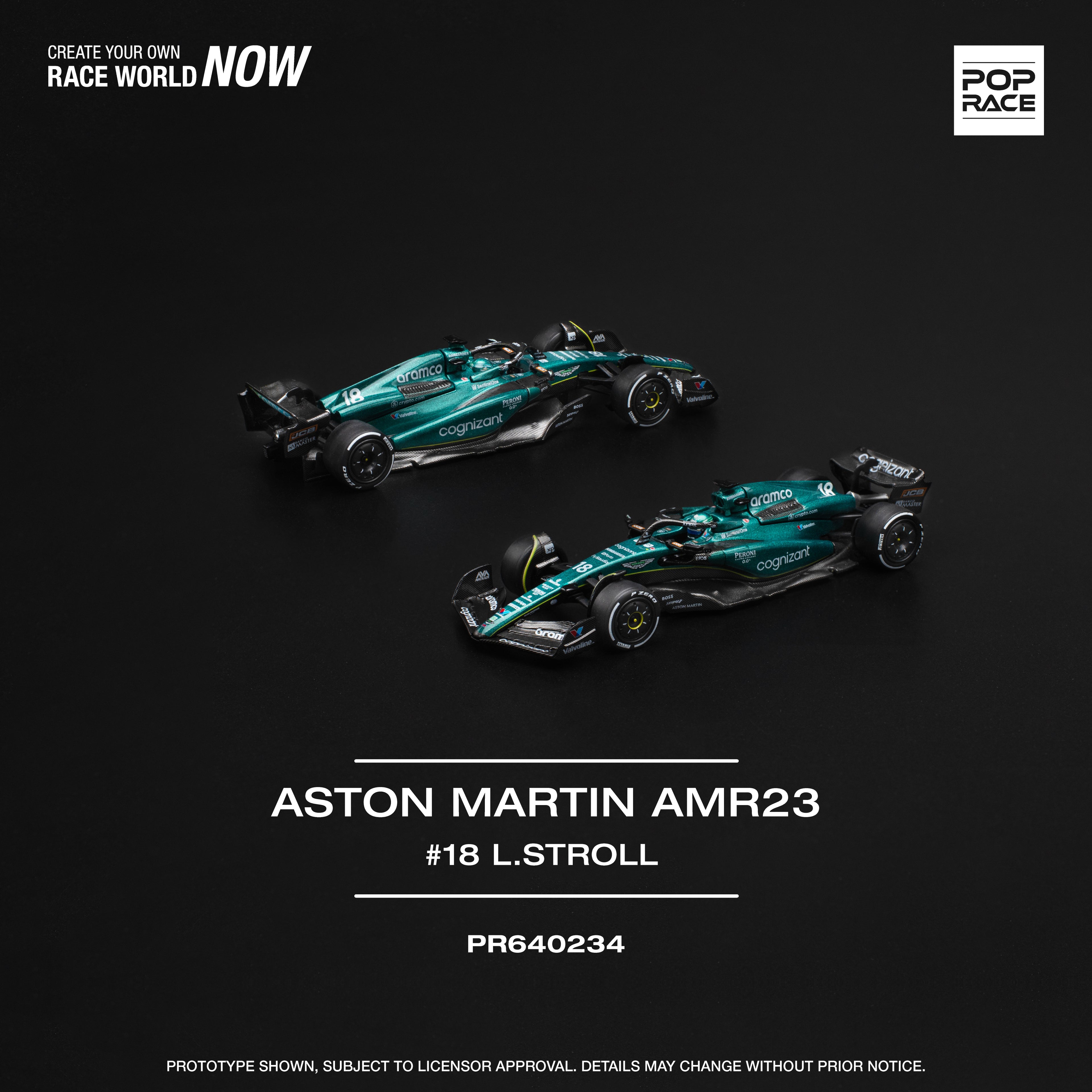 POP RACE Aston Martin AMR23 #18 Lance Stroll PR640234 1/64 Diecast