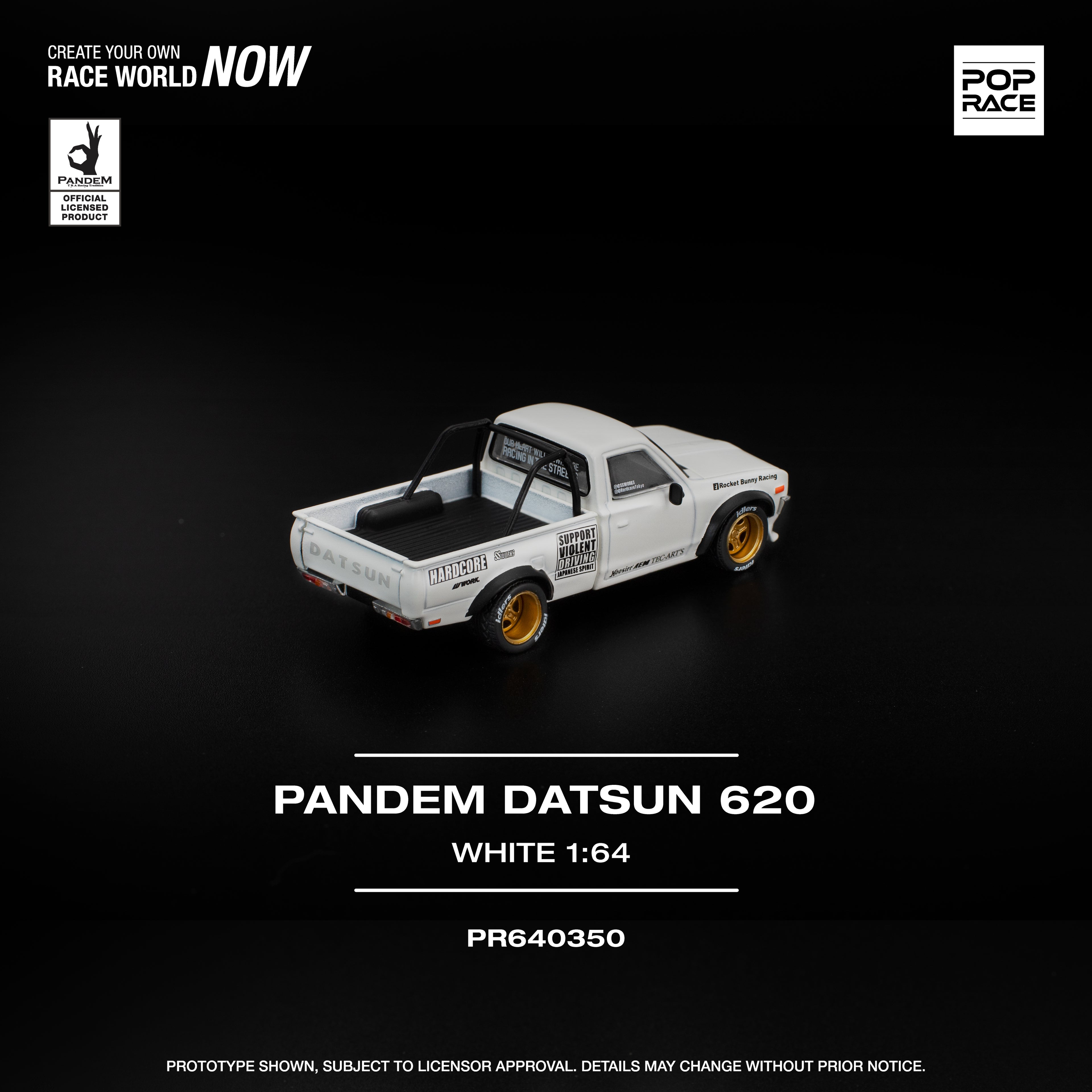 POPRACE 1:64 PANDEM DATSUN 620 BLANCO PR640350