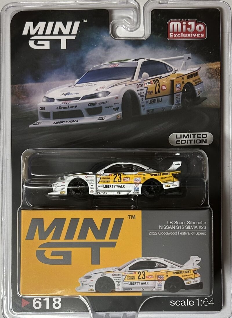 Mini GT 1:64 Nissan LB-Super Silhouette S15 SILVIA #23 Festival de la Velocidad de Goodwood 2022 – Exclusivas de Mijo Blister
