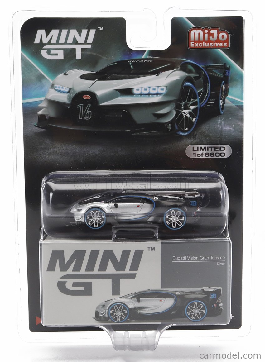 Mini GT 1:64 Bugatti Vision Gran Turismo (Plata)(LHD) – Exclusivas de MiJo Blister