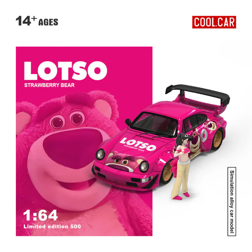 Cool Car 1:64 Porsche 964 Lotso Strawberry Bear + Figura