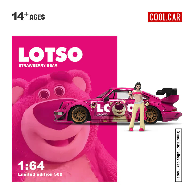 Cool Car 1:64 Porsche 964 Lotso Strawberry Bear + Figura