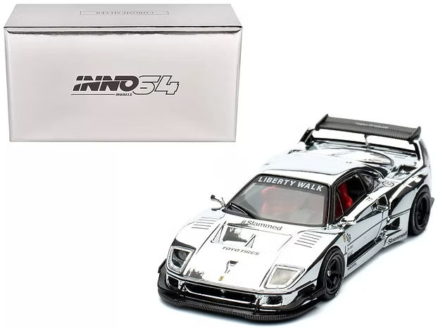 INNO64 FERRARI F40 LBWK CHROME SILVER  IN64-LBWKF40-CHS