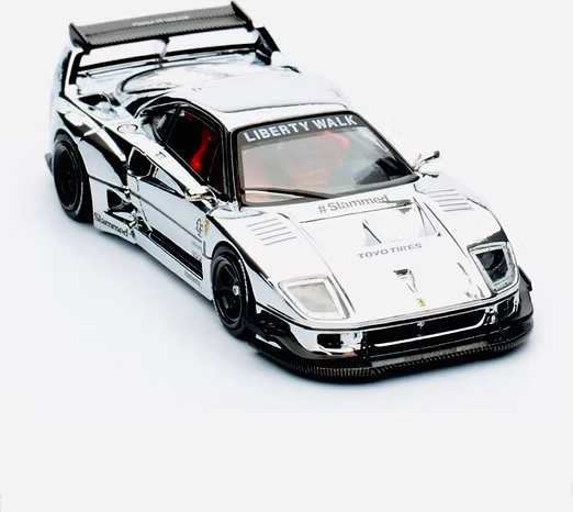 INNO64 FERRARI F40 LBWK CHROME SILVER  IN64-LBWKF40-CHS