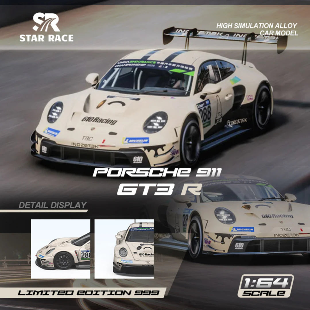 STAR RACE Porsche 911 (992) Gt3 R No. 288 Racing  Milk White
