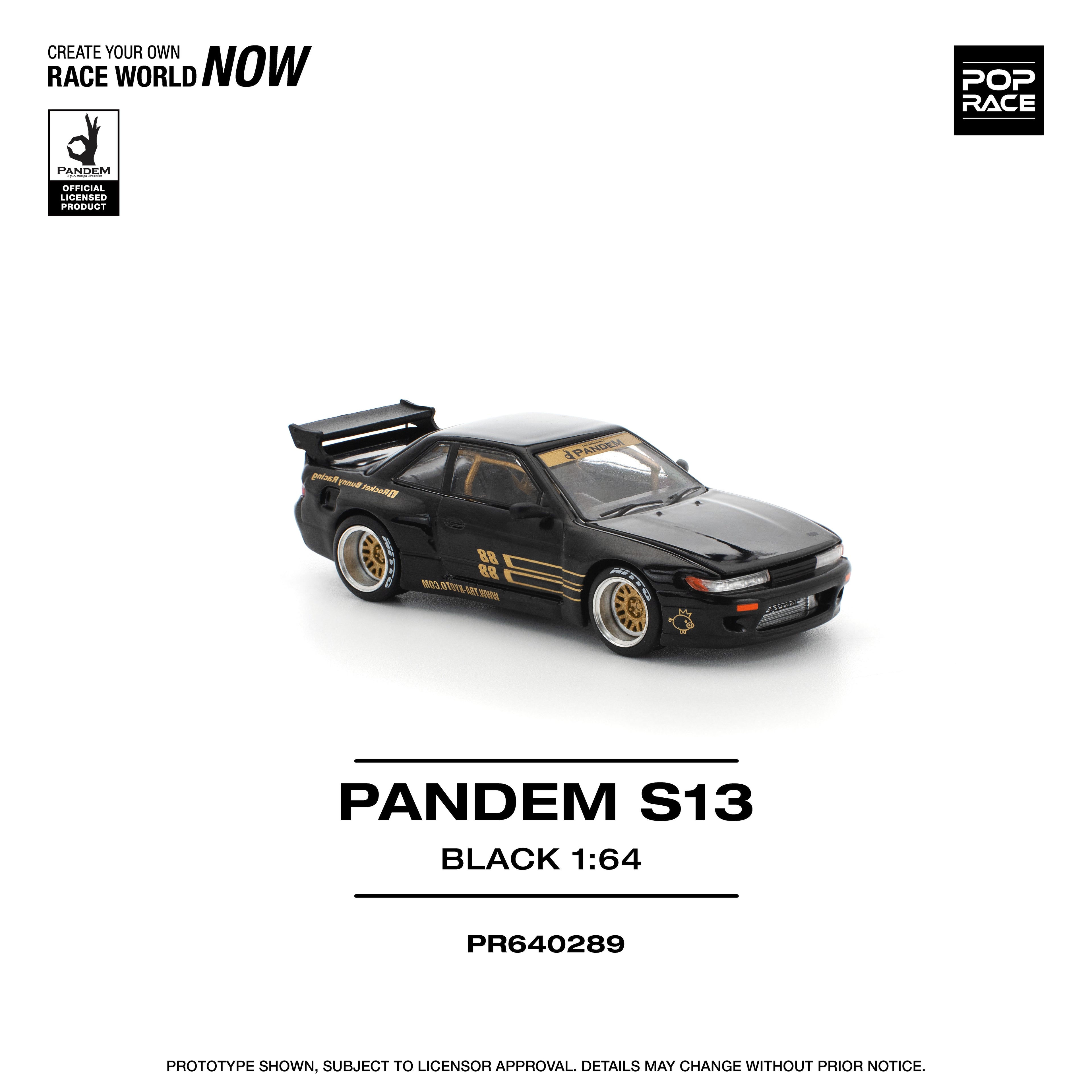 POP RACE 1/64 PANDEM S13 BLACK