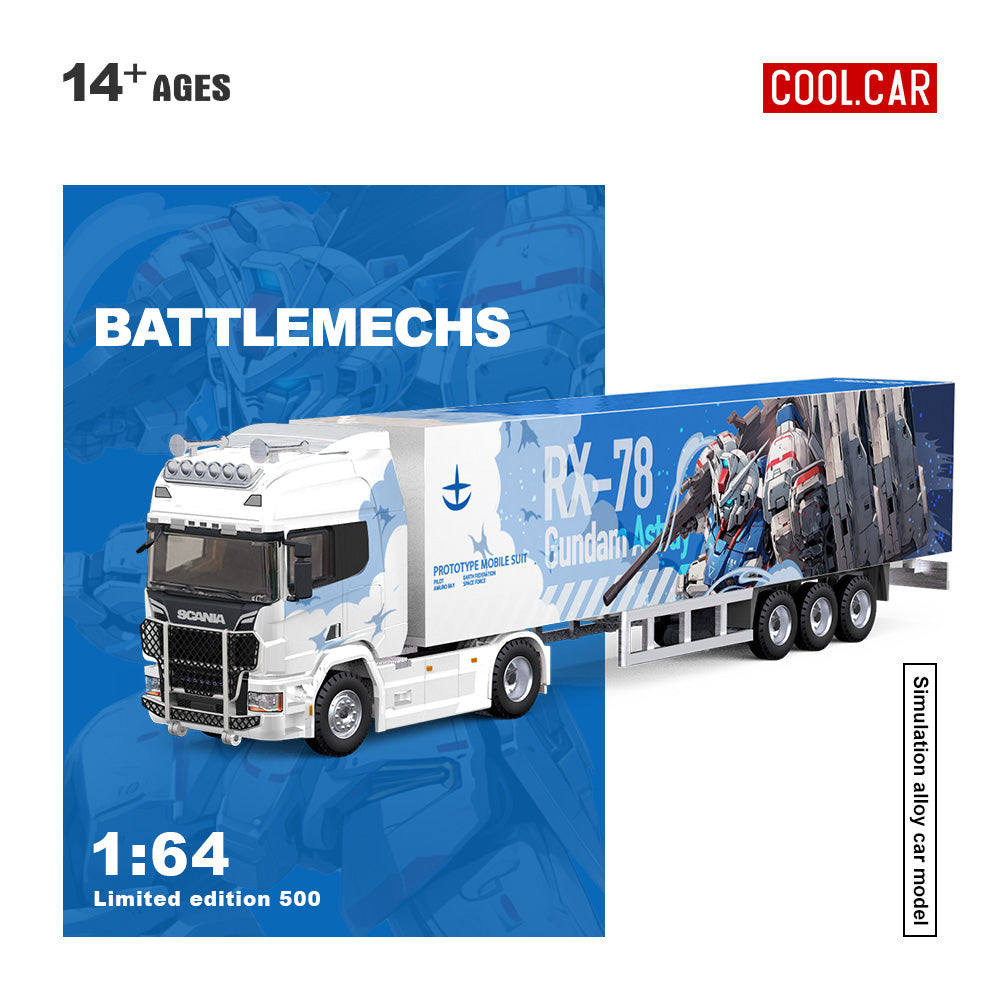 COOL CAR 1/64 Scania Container Truck -RX-78 Mecha