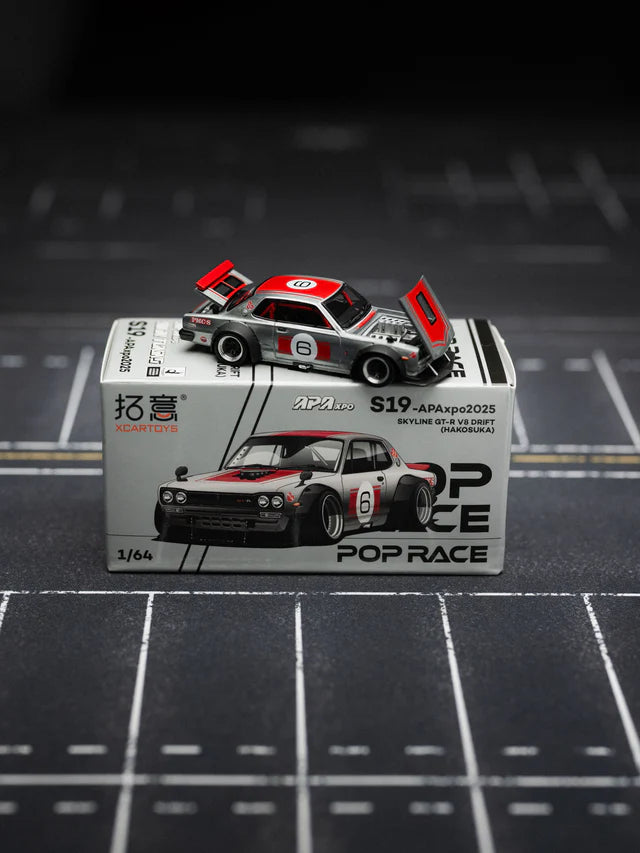 Pop Race 1: 64 SKYLINE GT-R V8 DRIFT (HAKOSUKA) APA EXPO 2025 EXCLUSIVE S19-APAXPO2025