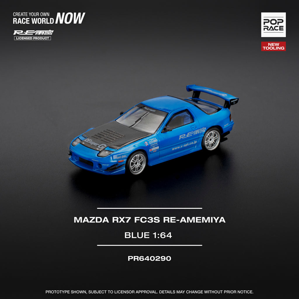 POP RACE 1/64 MAZDA RX7 FC3S RE-AMEMIYA RE-AMEMIYA BLUE