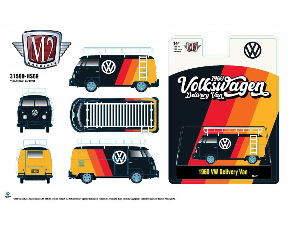 |||PREVENTA|||M2 Machines 1:64 Furgoneta Volkswagen de reparto de 1960 – Negra – Exclusiva para coleccionistas