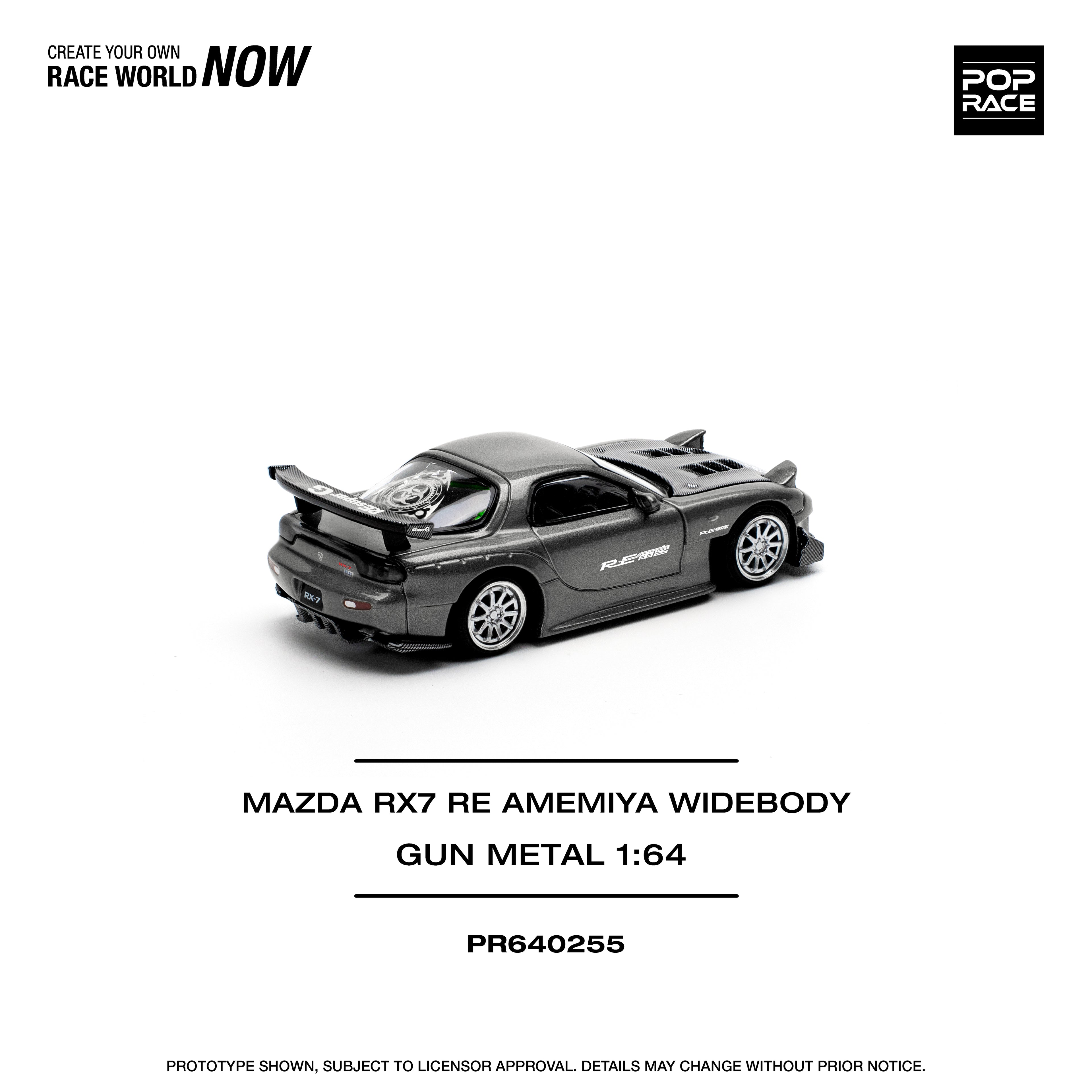 POP RACE MAZDA RX7 RE AMEMIYA WIDEBODY GUN METAL