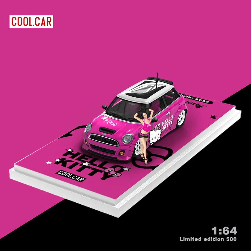 COOL CAR 1/64 MINI COOPER HELLO KITTY CON FIGURA