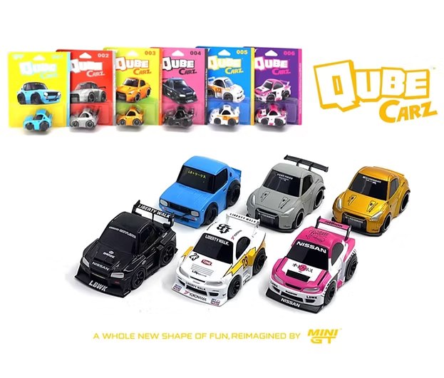 MINI GT 1/64 QUBE CARZ SERIE 1  LB WORKS LIBERTY WALK SET DE 6