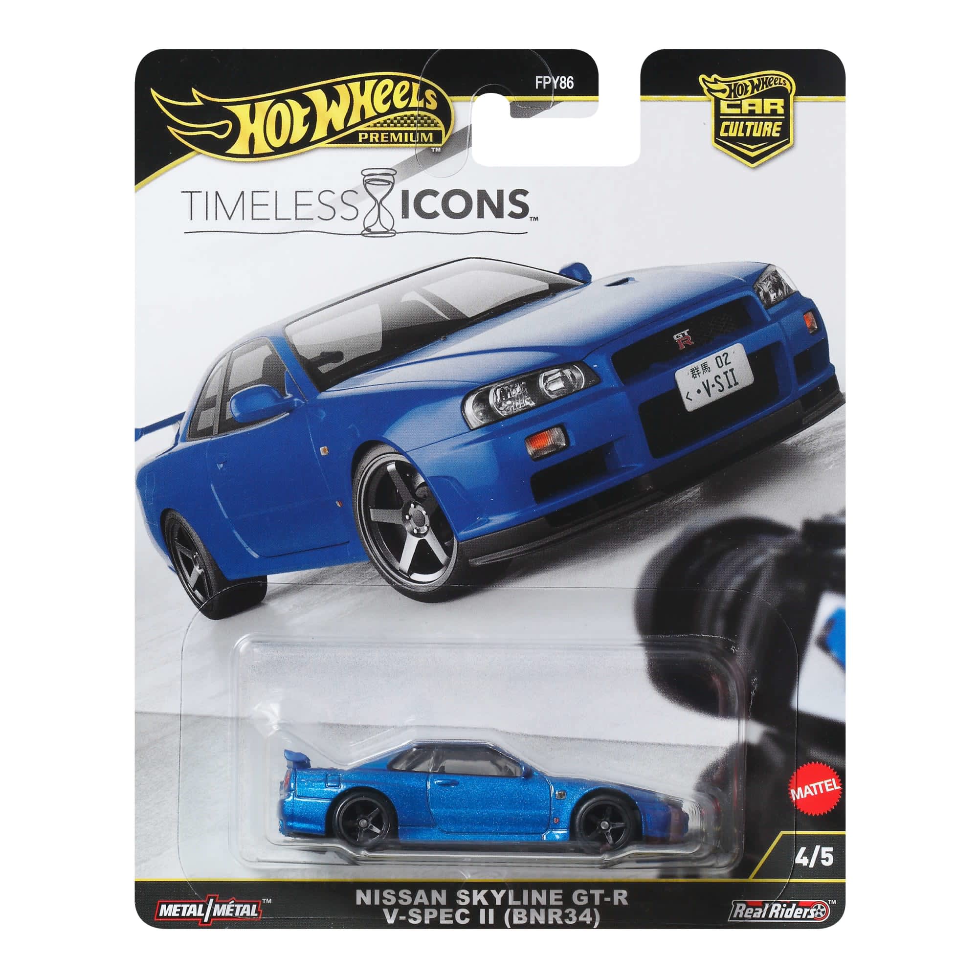 HOTWHEELS PREMIUM NISSAN SKYLINE GTR R34 V SPEC II AZUL