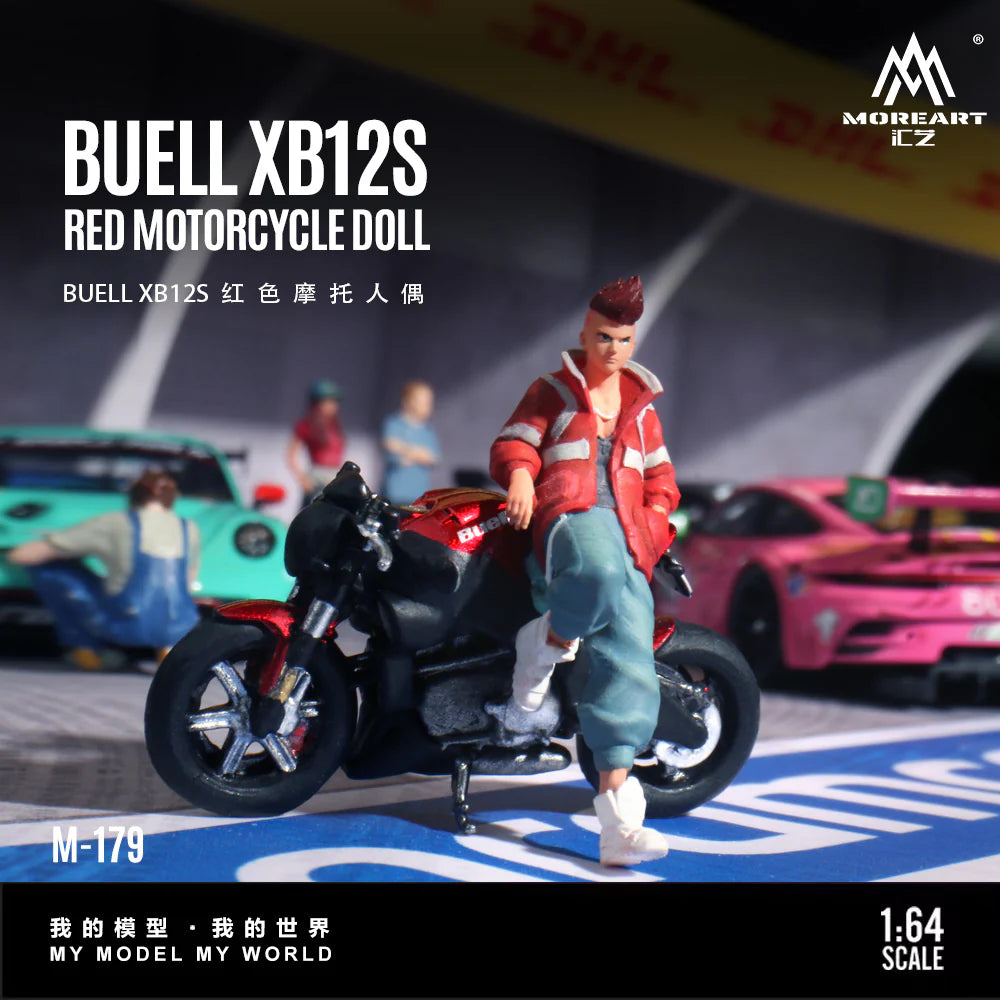 MoreArt 1:64 BUELL XB12S RED MOTORCYCLE DOLL