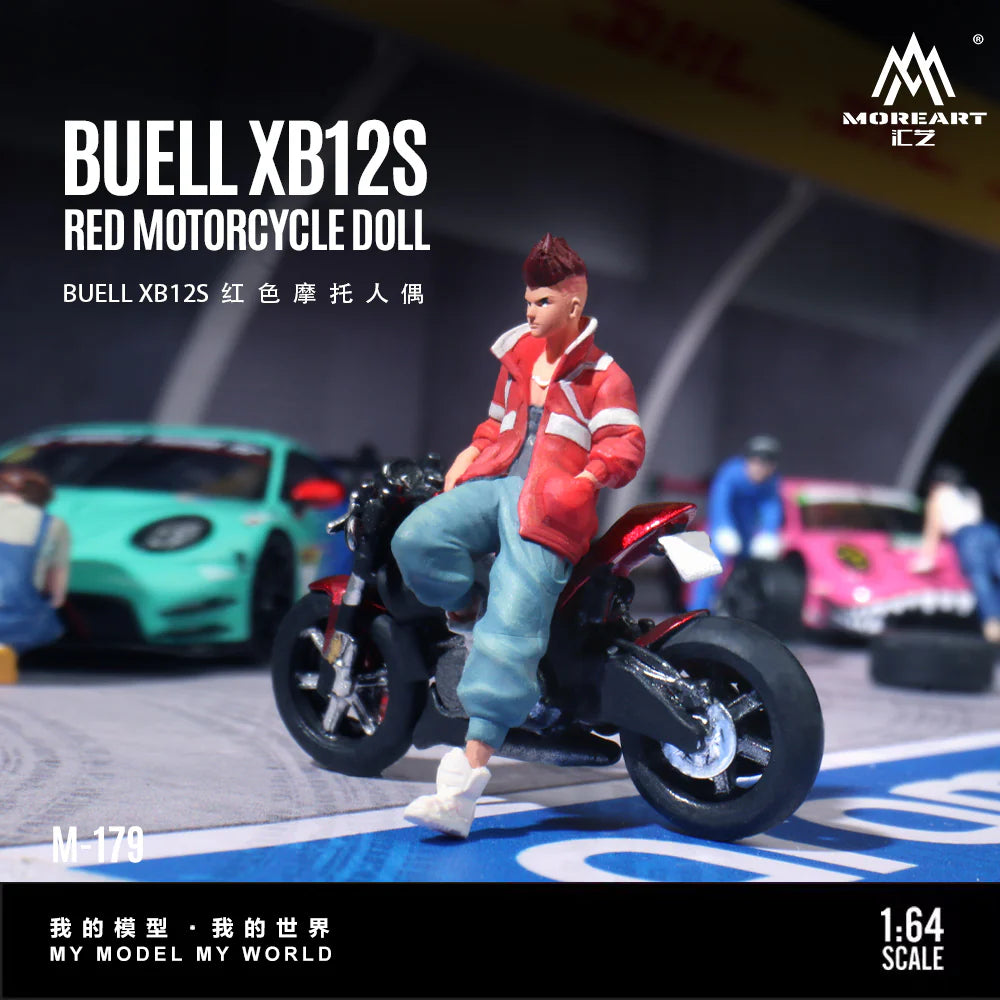 MoreArt 1:64 BUELL XB12S RED MOTORCYCLE DOLL