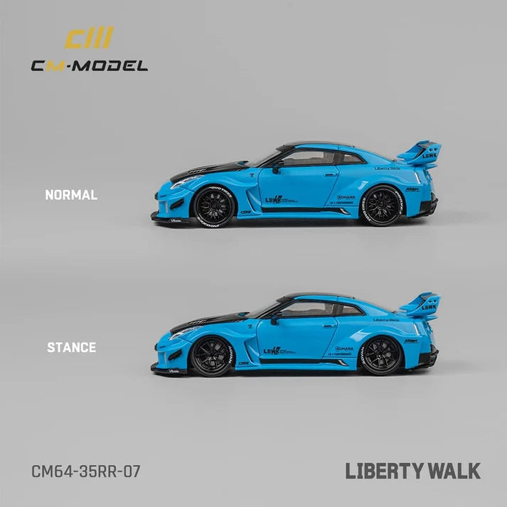 CM Model 1/64 Nissan GT-R R35, Super Silhouette 35GT-RR 3.0 Baby Blue