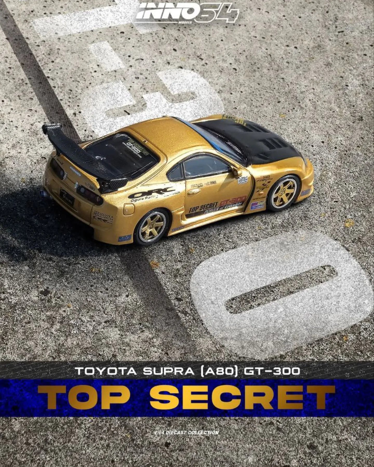 nno64 1:64 Toyota Supra (A80) GT300 "Top Secret" Gold Metallic IN64-A80TS-GOLD
